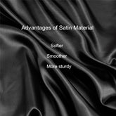 Black Satin Pillowcase for Hair and Skin, Vegan Silk Pillowcase Set-2 Satin Pillowcases, 1 Eye Mask, 1 Scrunchie-Luxury Sleep Set, Silky Standard Satin Pillow Cases with Envelope Closure
