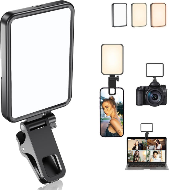 Portable Selfie Ring Light Clip – Adjustable LED for Phone Photography & Video Calls