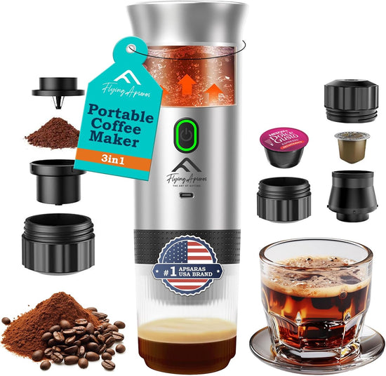 Portable 3-in-1 Espresso Coffee Maker – Self-Heating & Rechargeable