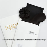 Black Satin Pillowcase for Hair and Skin, Vegan Silk Pillowcase Set-2 Satin Pillowcases, 1 Eye Mask, 1 Scrunchie-Luxury Sleep Set, Silky Standard Satin Pillow Cases with Envelope Closure