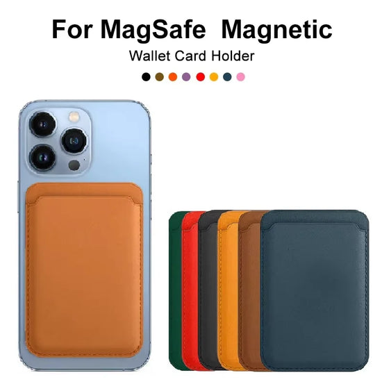 MagSafe Magnetic Leather Wallet Case – Card Holder for iPhone & Samsung
